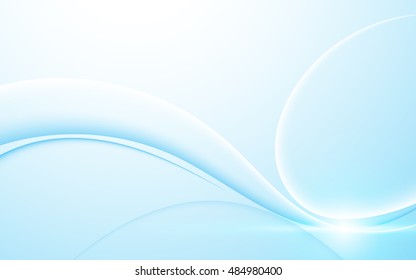 abstract smooth wave line blue gradient business tech concept clean design background