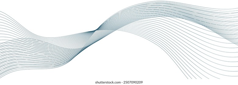 Abstrakte, glatte Wellenlinie auf weißem Hintergrund. Design-Element. Digitaler Frequenzentzerrer. digitaler stilisierter Kunsthintergrund. Vektorgrafik.