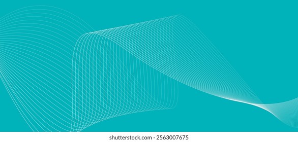 Abstract smooth wave lines. Dynamic sound wave. Design element. Vector illustration.