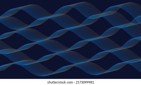  Abstract smooth wave modern stream background. Vector illustration background . wave element on dark background.