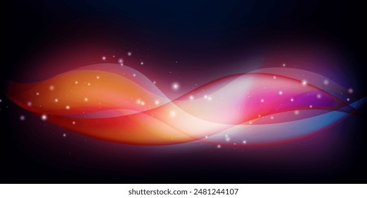 Abstract smooth wave on a dark background. Design element. Vector illustration.