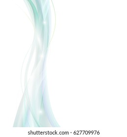 Abstract smooth Wave on Transparent Background. Vector Illustration