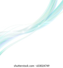 Abstract smooth Wave on Transparent Background. Vector Illustration