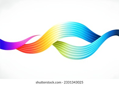 Abstract smooth wave on white background. Vector illustration. SSTKabstract