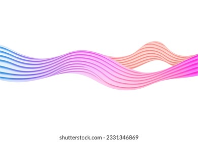 Abstract smooth wave on white background. Vector illustration. SSTKabstract