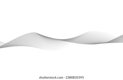 Abstract  smooth wave on a white background. Dynamic sound wave.  Abstract wavy stripes on a white background isolated. Wave line art, Curved smooth design.
