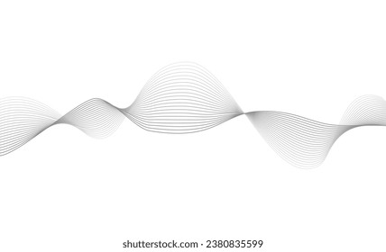 Abstract  smooth wave on a white background. Dynamic sound wave.  Abstract wavy stripes on a white background isolated. Wave line art, Curved smooth design.