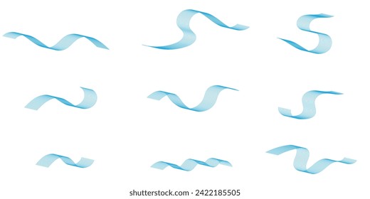 Abstract smooth wave on a white background. Dynamic sound wave flowing wave lines