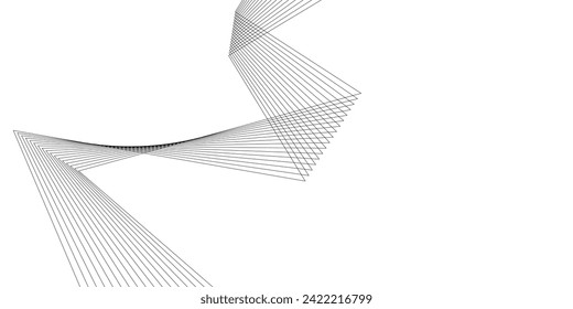 Resumen de una onda suave sobre un fondo blanco. Líneas de onda de sonido dinámicas que fluyen. Ecualizador de frecuencia digital. fondo de arte de línea estilizada digital