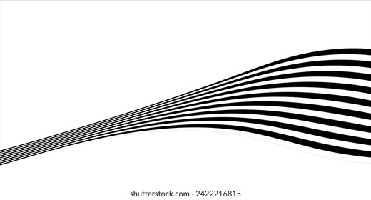 Abstract smooth wave on a white background. Dynamic sound wave flowing wave lines. Digital frequency equalizer. digital Stylized line art background