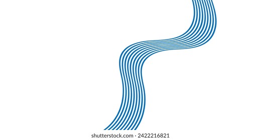 Abstract smooth wave on a white background. Dynamic sound wave flowing wave lines. Digital frequency equalizer. digital Stylized line art background