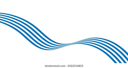 Resumen de una onda suave sobre un fondo blanco. Líneas de onda de sonido dinámicas que fluyen. Ecualizador de frecuencia digital. fondo de arte de línea estilizada digital