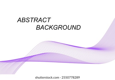 Abstract smooth wave on a white background. Dynamic sound wave. Design element. Vector illustration.