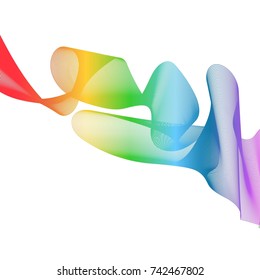Abstract smooth wave. Rainbow waved lines for brochure, website, flayer design. Curve line. Vector illustration