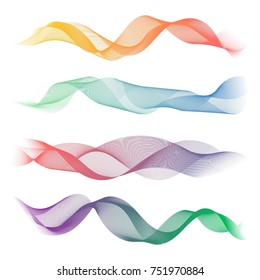 Abstract smooth wave set. Concept waved lines for brochure, website, flyer design. Curve line. Vector illustration