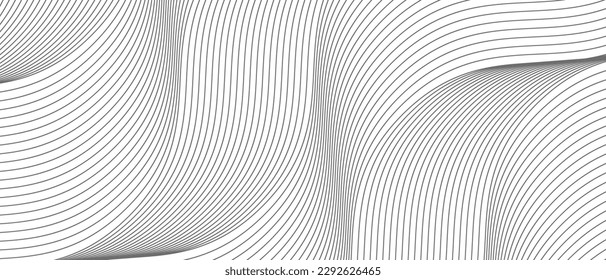 abstract smooth waves background. black and white wavy stripes background