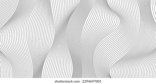 abstract smooth waves background. black and white wavy stripes background