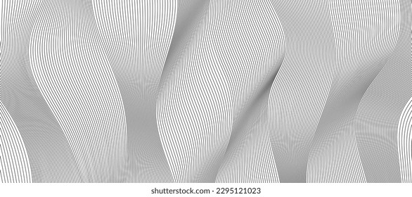 abstract smooth waves background. black and white wavy stripes background