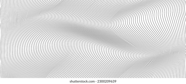 fondo de ondas suaves abstractas. fondo de rayas onduladas en blanco y negro