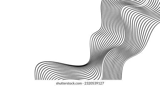 fondo de ondas suaves abstractas. fondo de rayas onduladas en blanco y negro