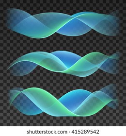 Abstract smooth waves on checkered background. Vector design elements. Clean element wave curve, bright wave transparent, smooth wave motion illustration