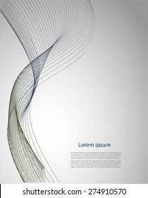 Abstract smooth waves on gray background with text