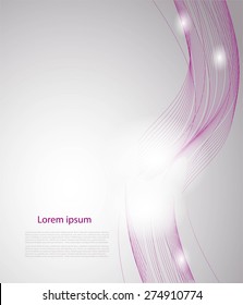 Abstract smooth waves on gray background with text
