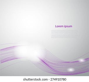 Abstract smooth waves on gray background with text