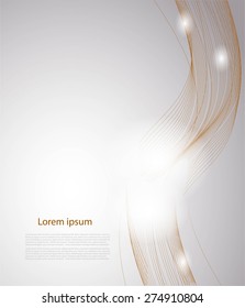 Abstract smooth waves on gray background with text
