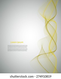 Abstract smooth waves on gray background with text