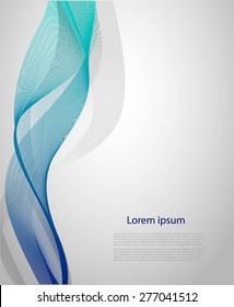 Abstract smooth waves on  gray background