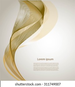Abstract smooth waves on gray background with text
