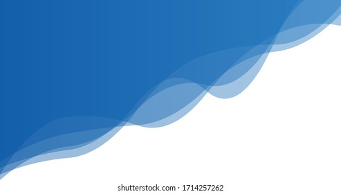Abstrakter, glatter, blauer Hintergrund, futuristische, gewölbte Vektorillustration mit Platz für Text