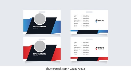 Abstract Smooth Wavy Id Card Design with Blurry Mesh Background Element, Professional Identity Card Template