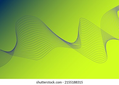 Abstract smooth wavy lines. Colorful dynamic wave. Vector design element for the concept of music, party, technology, modern