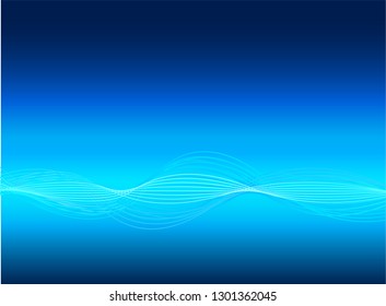 abstract smooth wavy thin curved lines graphic for design,blue
