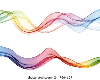 Abstract smooth web wave swoosh set transparent satin light speed border modern layout