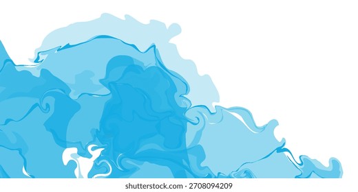 Abstract smooth white background with luxurious and elegant blue ink wave decoration. Modern background concept for invitations and awards. EPS. 4