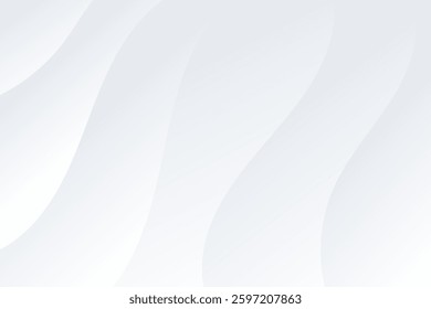 Abstract Smooth White and Light Gray Wave Background – Modern Soft Luxury Texture with Clean and Subtle Design for Elegant and Minimalist Vector Illustration.