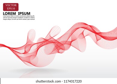 abstract smoth wave line white background