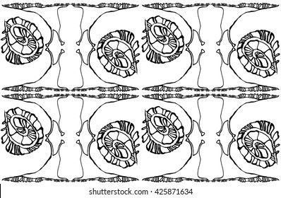 Abstract snail. Funny cartoon. Vector illustration