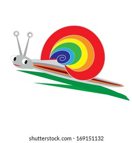 Abstract snail illustration. Vector, isolated on white background