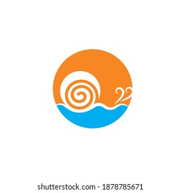 plantilla de diseño de ilustración de vector de caracol abstracto