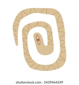 Abstract snake, hand drawing. Isolated vector illustration for your design