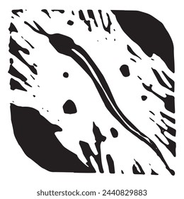 Ilustración dibujada a mano de serpiente abstracta, emblema de serpiente. Dibujo de víbora vectorial. Textura de estampado de linóleo. Diseño de logotipo de vida silvestre de Ophidian. Diseño de símbolo de sangre fría. Icono de abolladura grabado.