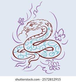 Abstract of snake illustration vector for card, decoration, illustration