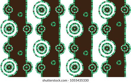 abstract snake pattern with circles and strips 