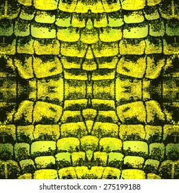 Abstract snake pattern with scaly black and gold structure