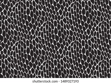 Abstract snake scales skin seamless on white background. Vector illustration background. Trendy exotic background.