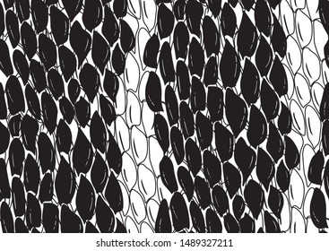 Abstract snake scales skin seamless on white background. Vector illustration background. Trendy exotic background.